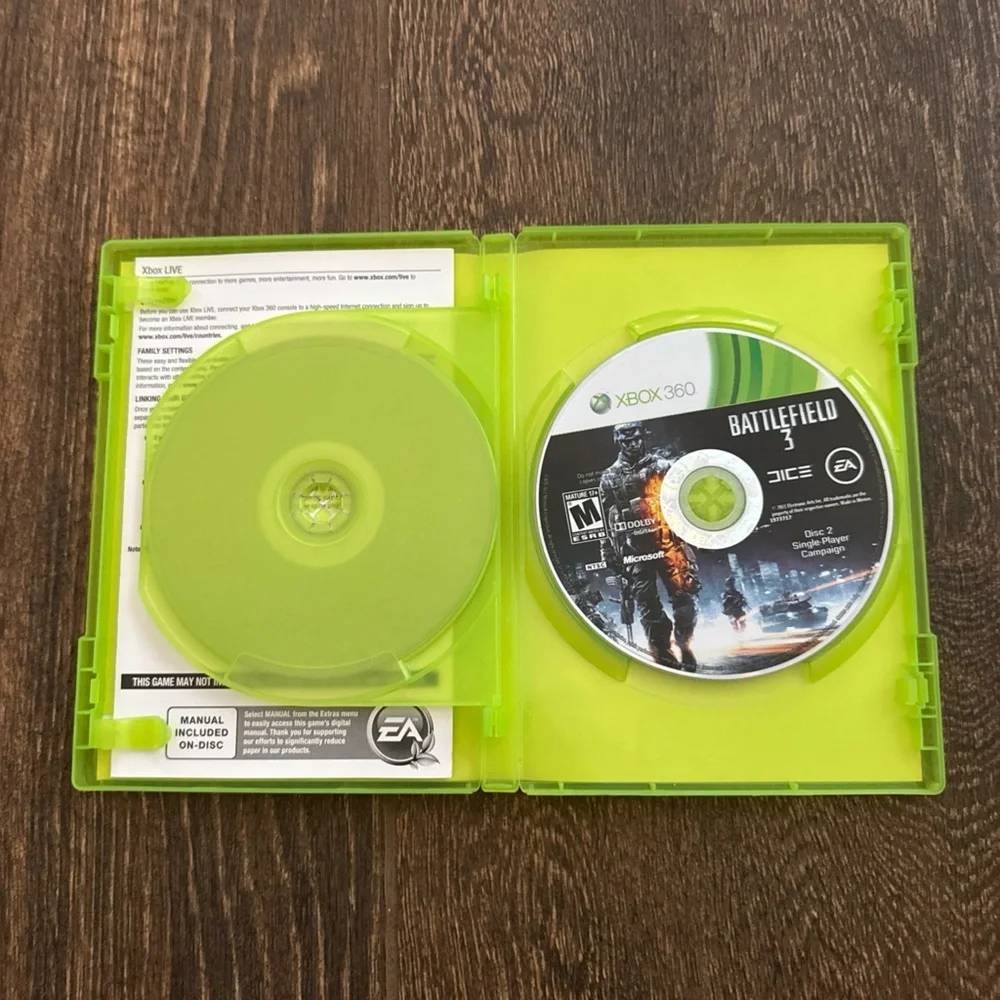 Microsoft Xbox 360 Green and Black Battlefield 3 Limited Edition